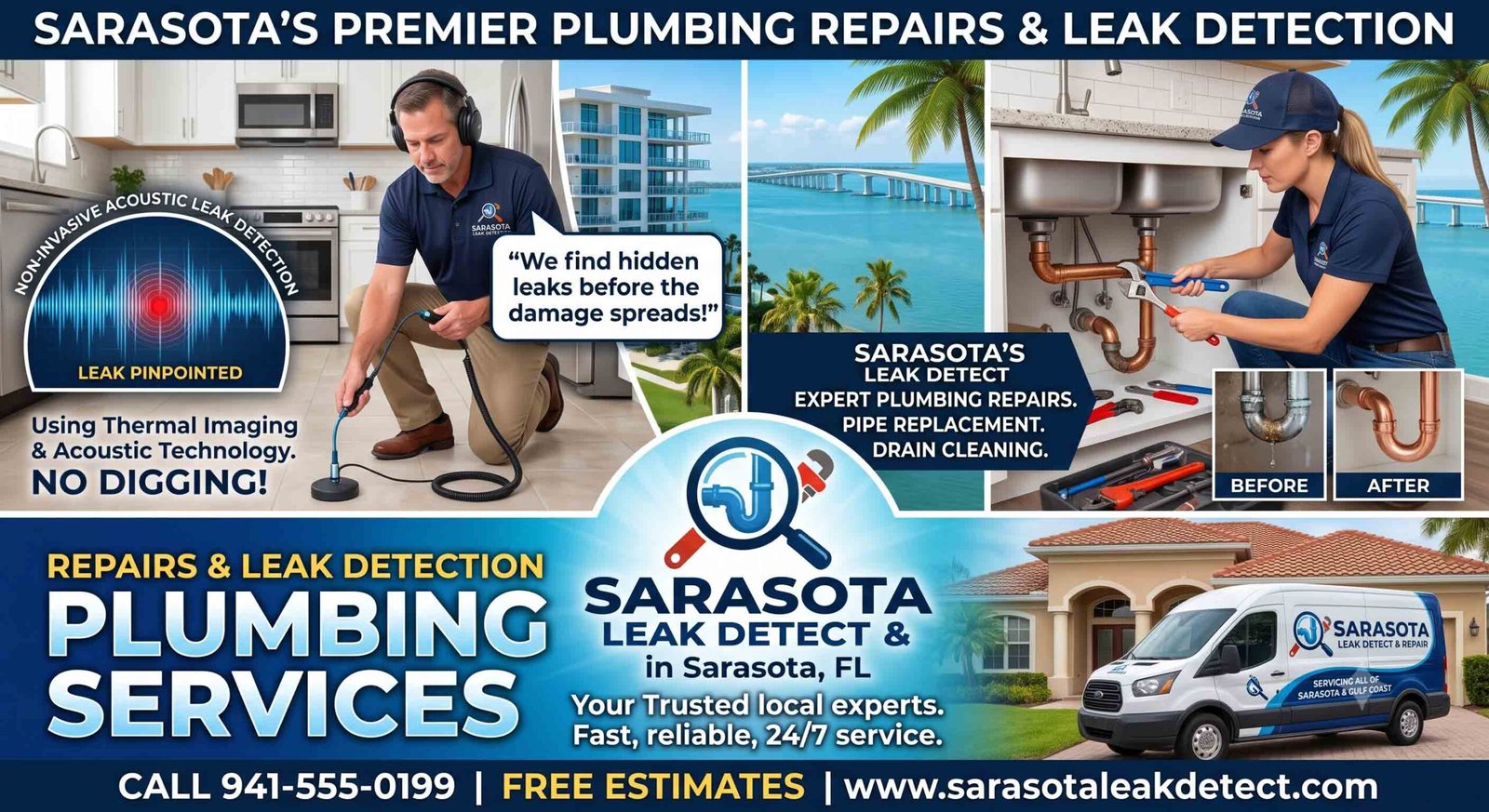 Repairs and Leak Detection Plumbing Services in Sarasota, FL